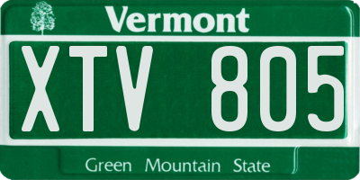 VT license plate XTV805