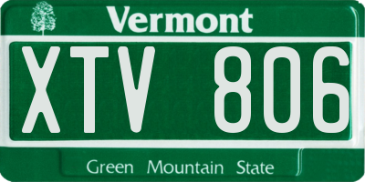 VT license plate XTV806