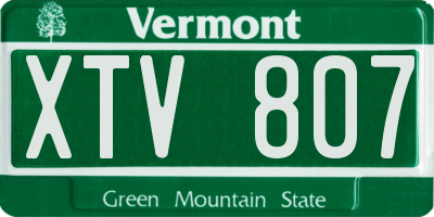 VT license plate XTV807