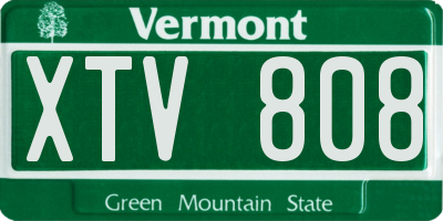 VT license plate XTV808