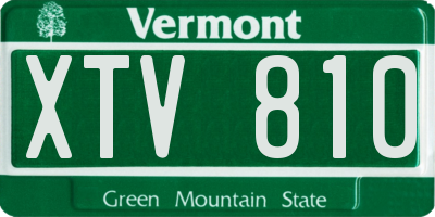 VT license plate XTV810