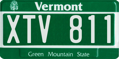VT license plate XTV811