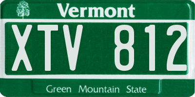 VT license plate XTV812