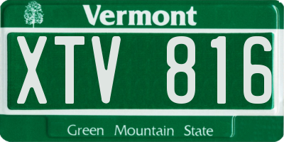 VT license plate XTV816