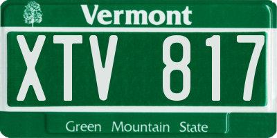 VT license plate XTV817