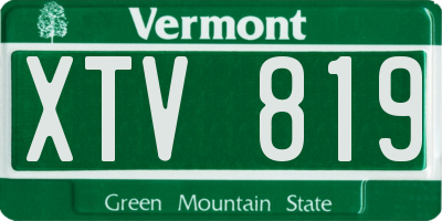 VT license plate XTV819