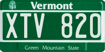 VT license plate XTV820