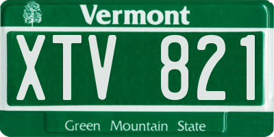 VT license plate XTV821