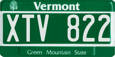 VT license plate XTV822