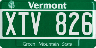 VT license plate XTV826