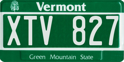 VT license plate XTV827