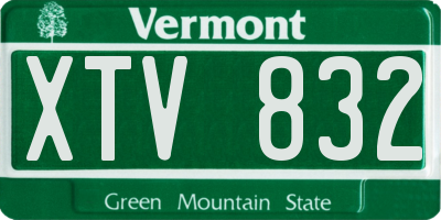 VT license plate XTV832