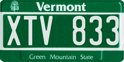 VT license plate XTV833