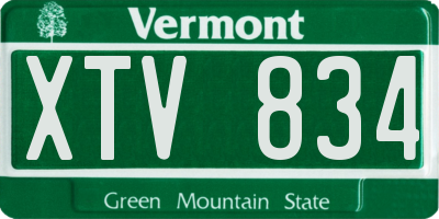VT license plate XTV834