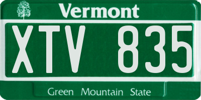 VT license plate XTV835