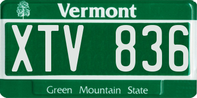 VT license plate XTV836