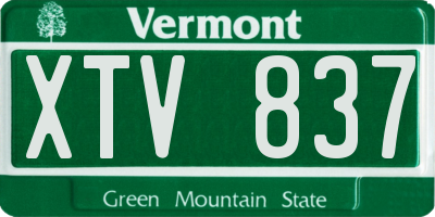 VT license plate XTV837