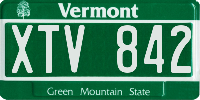 VT license plate XTV842