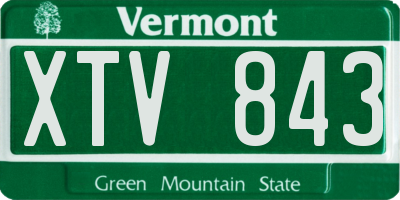 VT license plate XTV843