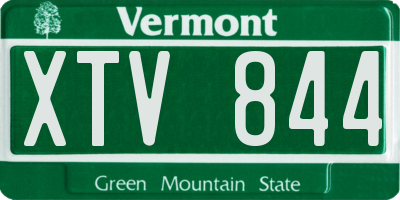 VT license plate XTV844