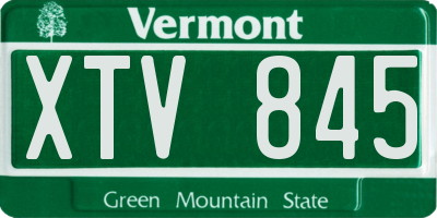 VT license plate XTV845