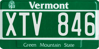 VT license plate XTV846