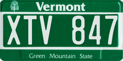 VT license plate XTV847