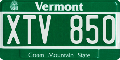 VT license plate XTV850