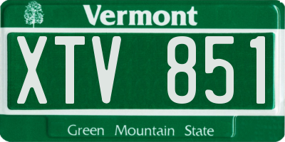 VT license plate XTV851