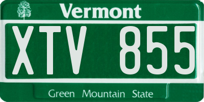 VT license plate XTV855
