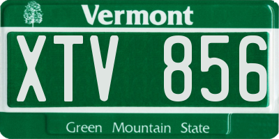 VT license plate XTV856