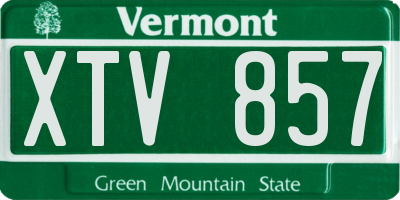 VT license plate XTV857
