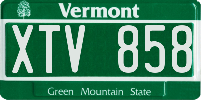 VT license plate XTV858