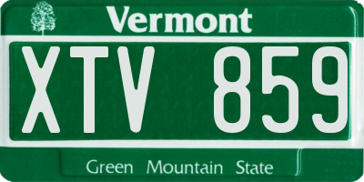 VT license plate XTV859