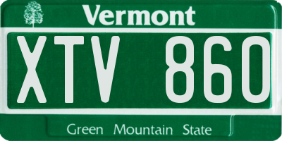 VT license plate XTV860