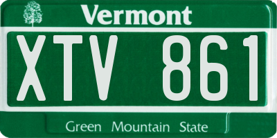 VT license plate XTV861