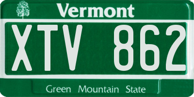VT license plate XTV862