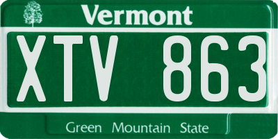 VT license plate XTV863