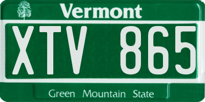 VT license plate XTV865