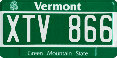 VT license plate XTV866