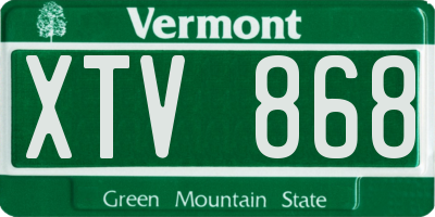 VT license plate XTV868