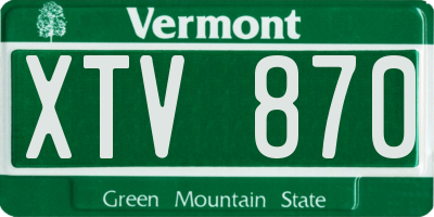 VT license plate XTV870