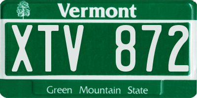 VT license plate XTV872