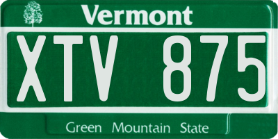 VT license plate XTV875
