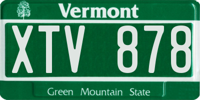 VT license plate XTV878