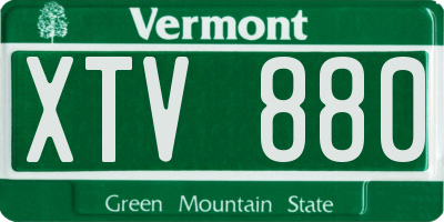 VT license plate XTV880