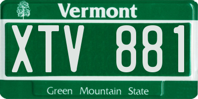 VT license plate XTV881
