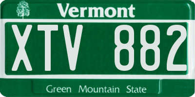 VT license plate XTV882
