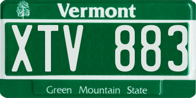 VT license plate XTV883