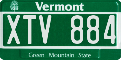 VT license plate XTV884